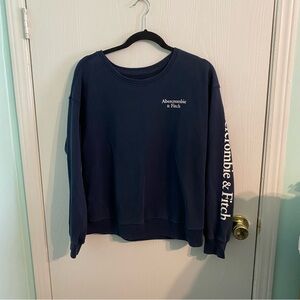 Abercrombie Navy Blue Comfort Crew Neck Sweatshirt Size Large Cozy Preppy